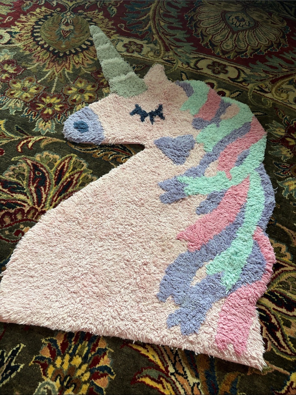 Pottery barn kids Charter Club Kids Pastel Pink Unicorn Accent Rug